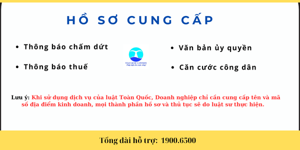 Hồ sơ chấm dứt địa điểm kinh doanh