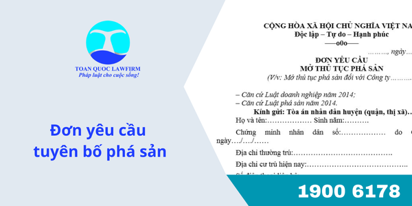 Đơn yêu cầu tuyên bố phá sản