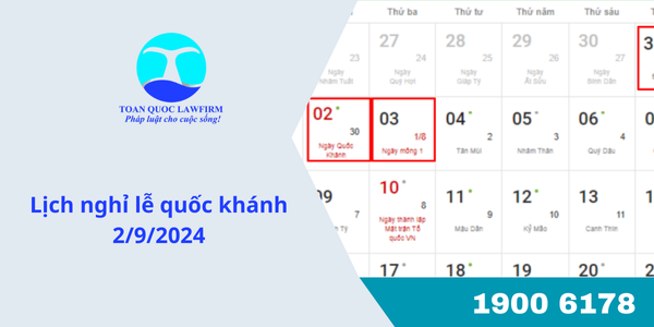 Lịch nghỉ lễ quốc khánh 2/9/2024