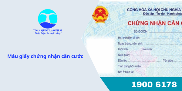 Mẫu giấy chứng nhận căn cước